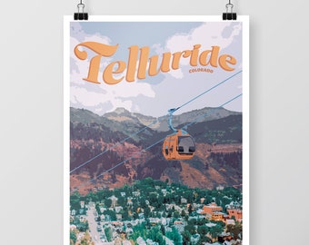 Telluride Colorado Art Print, Retro Travel Poster (Digital Download)