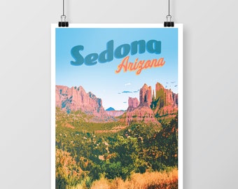 Art for travelers, nature print home decor, Sedona Arizona travel poster, instant download gift, last minute gift, travel art, art prints