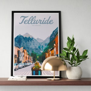 Telluride Wandkunst, Druckbare Wandkunst, Colorado Wandkunst sofort Download, Retro Wandposter/ Kunstdruck, Geschenk für Reisende