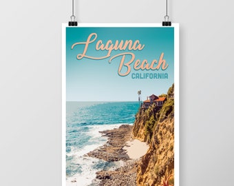 Laguna Beach California Poster – Coastal Wall Art, Ocean Print, Printable Seascape, SoCal Decor, Instant Download