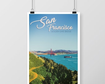 San Francisco Poster, Bay Area Poster, Vintage San Francisco, Vintage Bay Area, Retro California Poster, Vintage California Poster