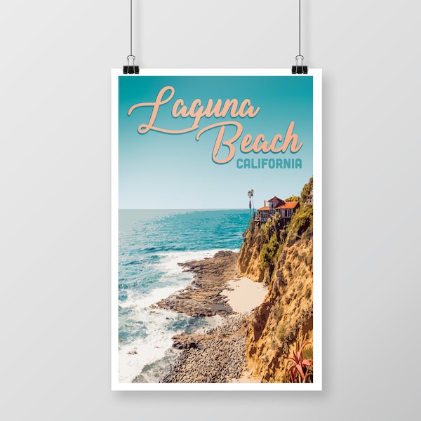 Laguna Beach CA Print, California Poster, Visit California Print, SoCal Download, Southern California, California Image, Beach Printable