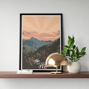 Blue Ridge Mountains Poster – Retro Travel Print & Printable Wall Art – Mountain Decor, Cabin Living, Instant Download image 2