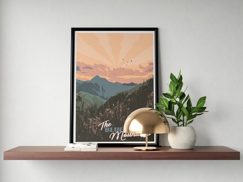 Blue Ridge Mountain Wall Art Blue Ridge Mountain Print Blue Etsy