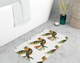 Memory Foam Bath Mat, shower rug, bird mat