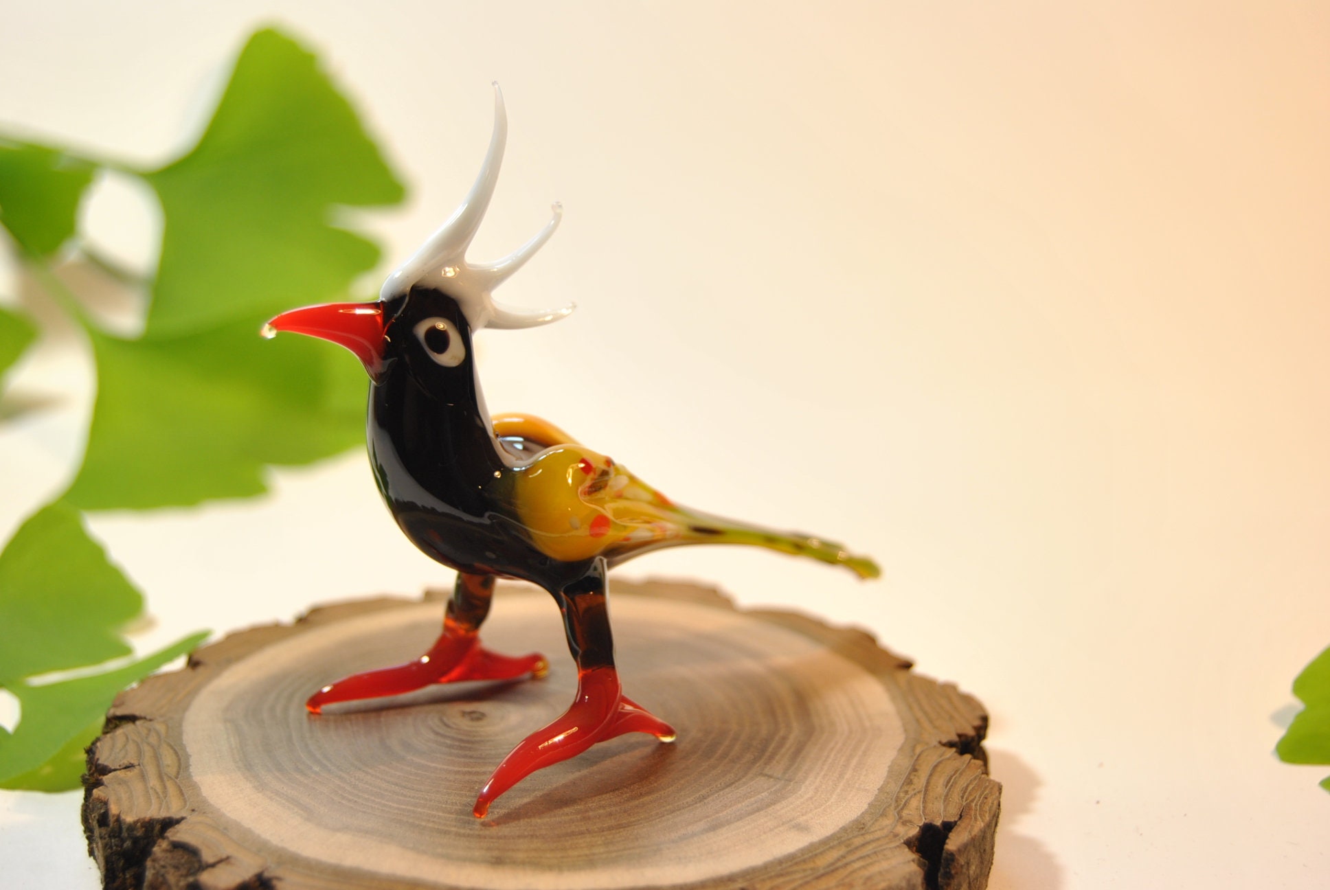 Vintage Glass bird Figurine Tiny gift bird sculpture glass Etsy