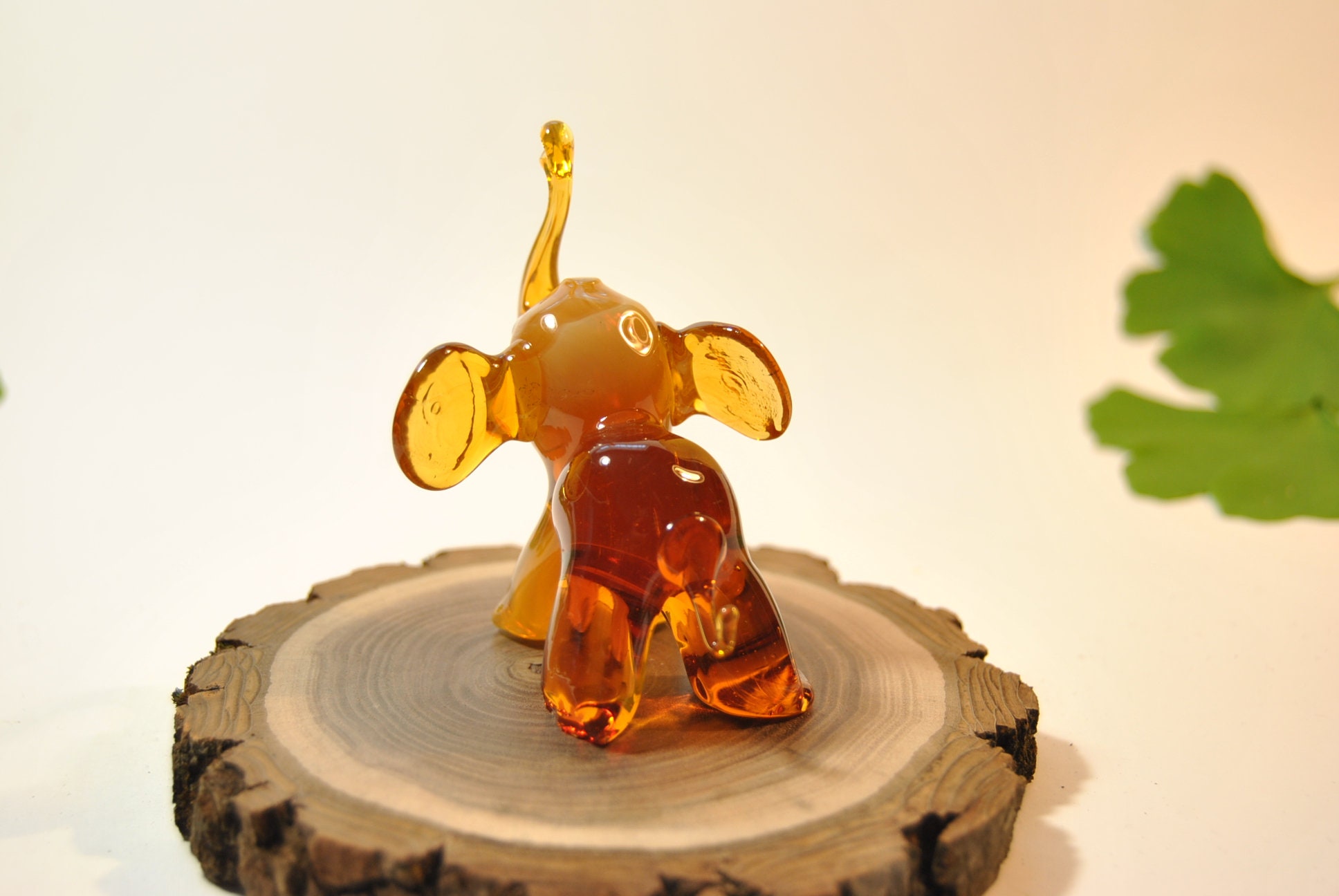 Vintage Glass elephant Figurine Tiny gift elephant Etsy