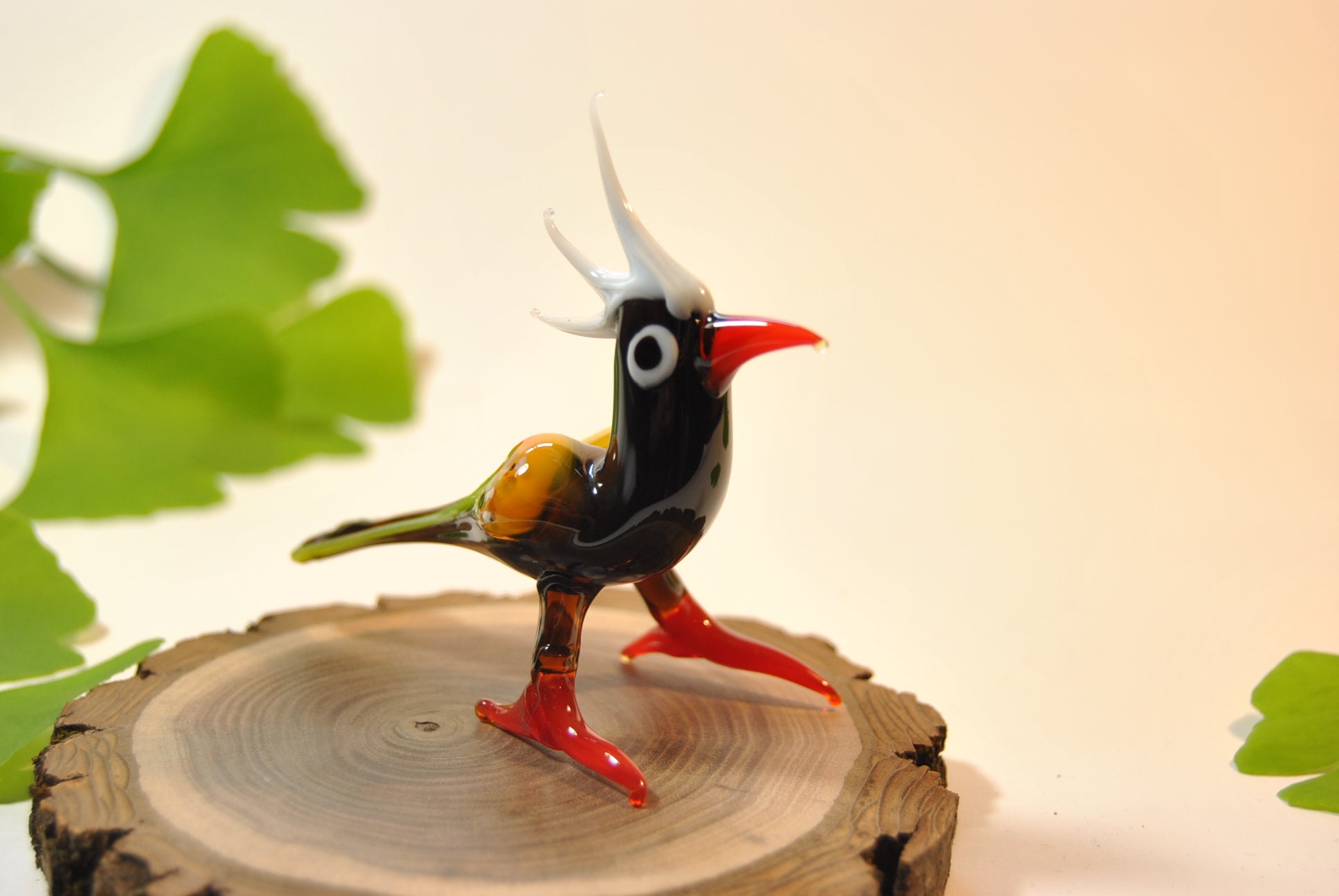 Vintage Glass bird Figurine Tiny gift bird sculpture glass Etsy