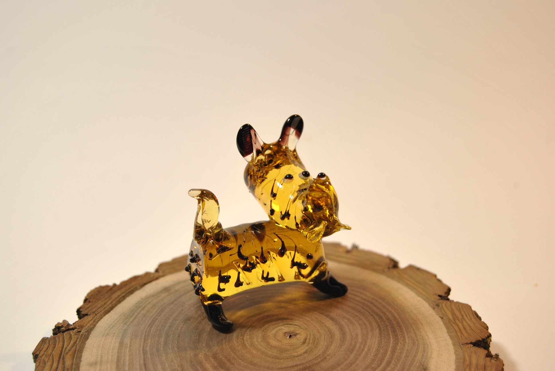 Vintage Glass dog Figurine Tiny gift dog sculpture glass Etsy