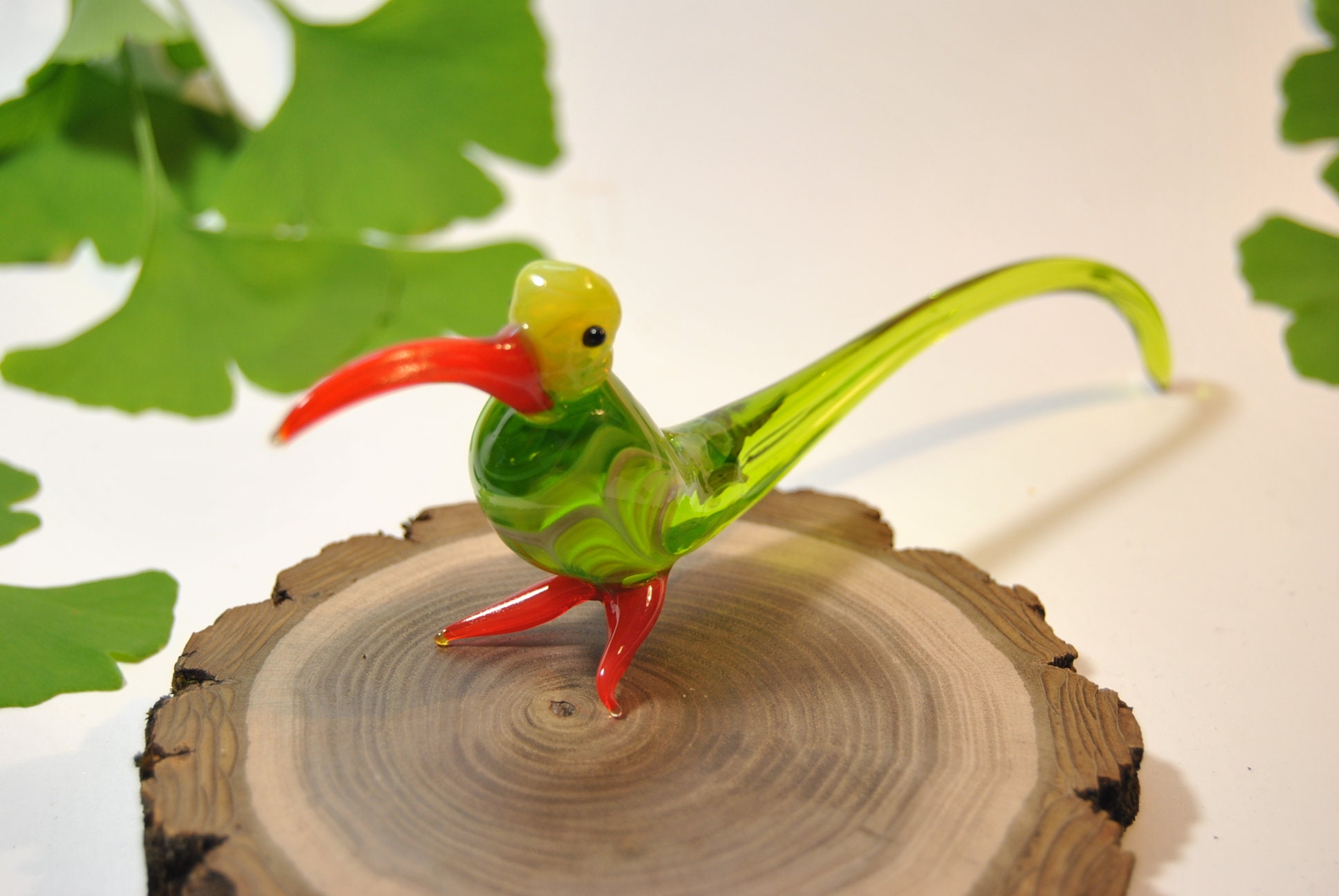 Vintage Glass bird Figurine Tiny gift bird sculpture glass Etsy