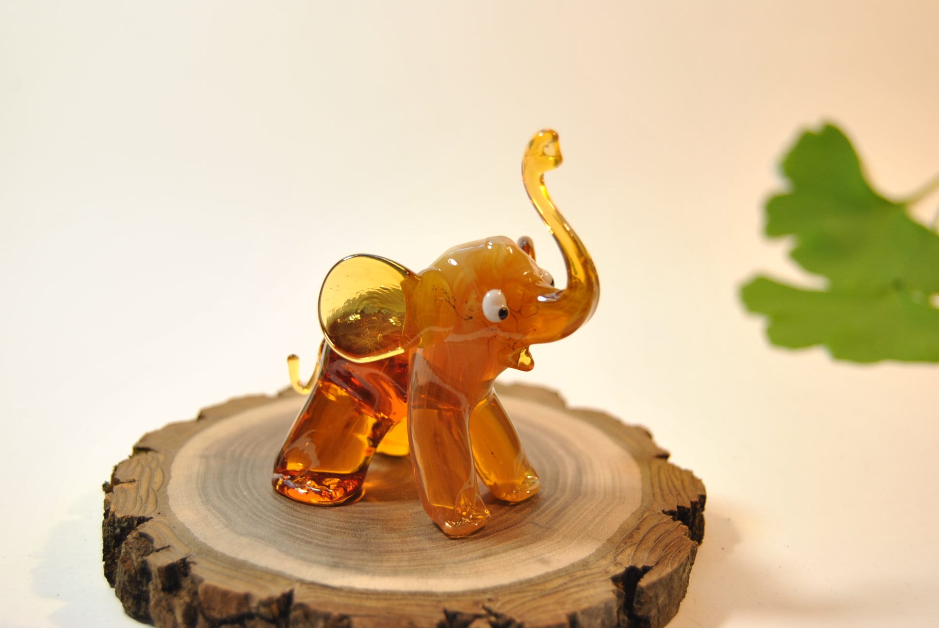 Vintage Glass elephant Figurine Tiny gift elephant Etsy