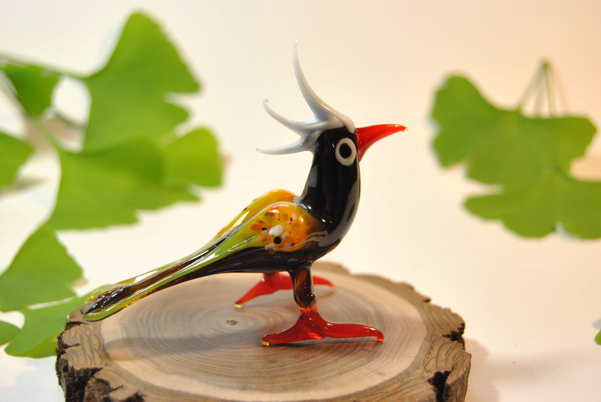 Vintage Glass bird Figurine Tiny gift bird sculpture glass Etsy