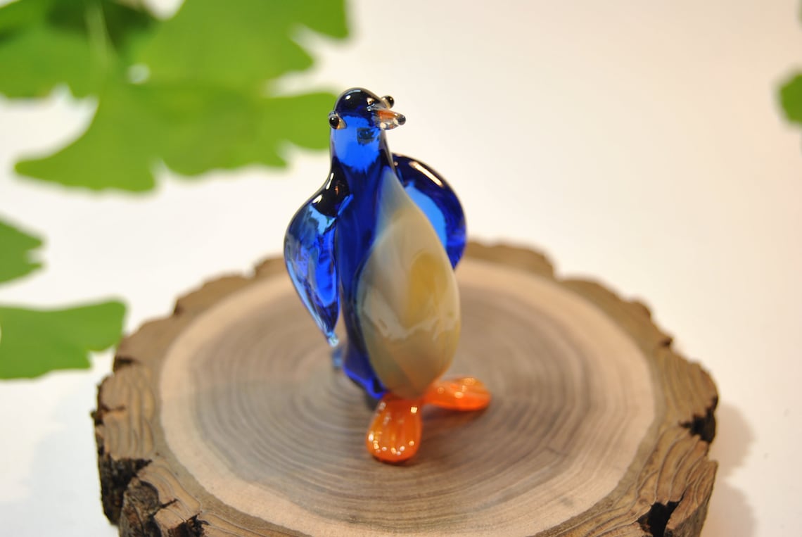 Vintage Glass Penguin Figurine Tiny Gift Penguin Sculpture Etsy
