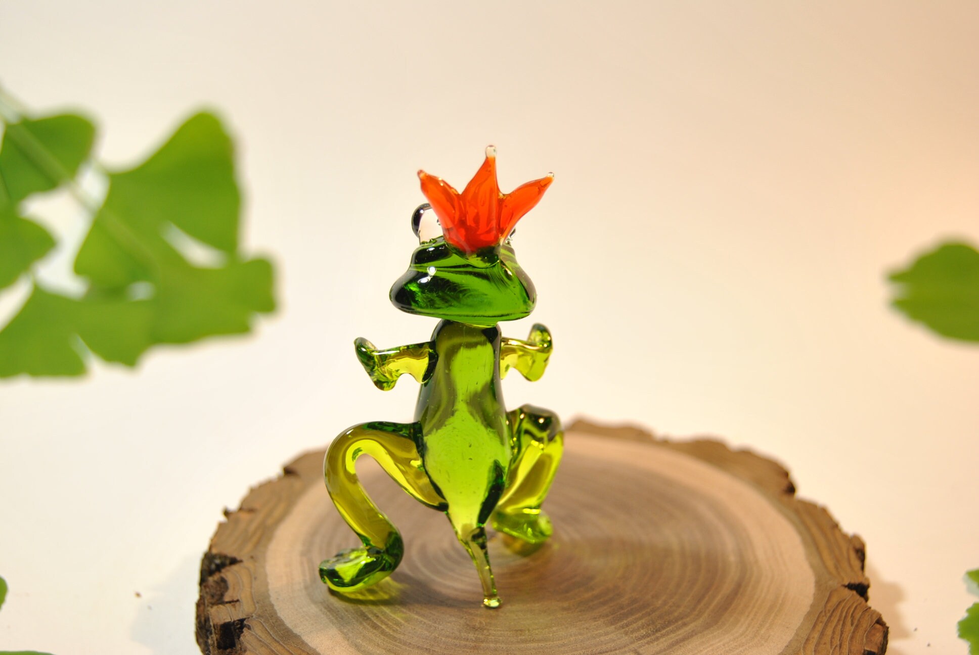 Vintage Glass frog Figurine Tiny gift frog sculpture glass Etsy