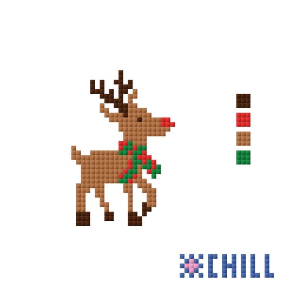 Rudolph Christmas Needlepoint Ornament Canvas – DIY Christmas Stitching