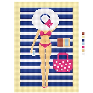 Pink Bikini Needlepoint Canvas - Seaside Series