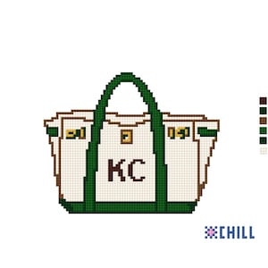 Tote Bag Needlepoint  Kit with personalization. Add your initials, choose color.  Everything included & pre-assembled, perfect for beginners
