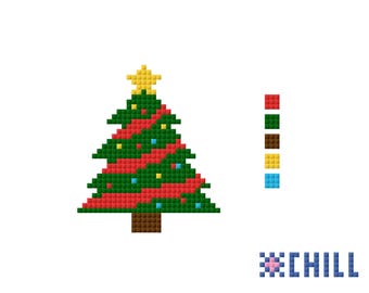 Christmas Tree Needlepoint Canvas – Beginner Holiday Ornament, 3x3" Design