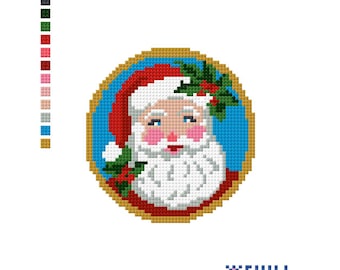 Vintage Santa Needlepoint Ornament Canvas – Christmas Design | Holiday Stitching by Needlepoint & Chill
