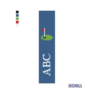 Personalized Golf Key Fob Needlepoint Canvas - Dark Blue | Custom initials, Preppy Keychain