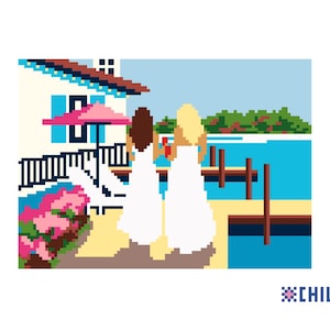 Sundowner Needlepoint Canvas - Summer Beach Vacation Series
