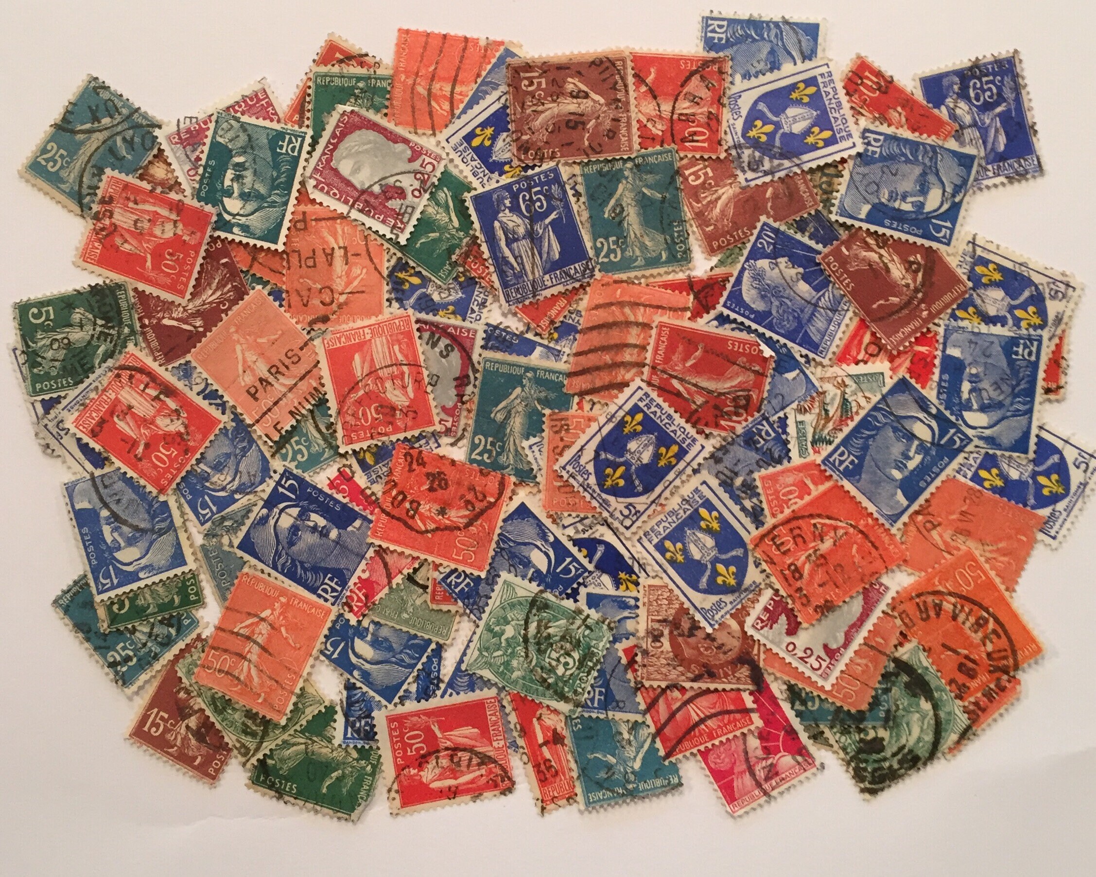100 Vintage French Postage Stamps Etsy