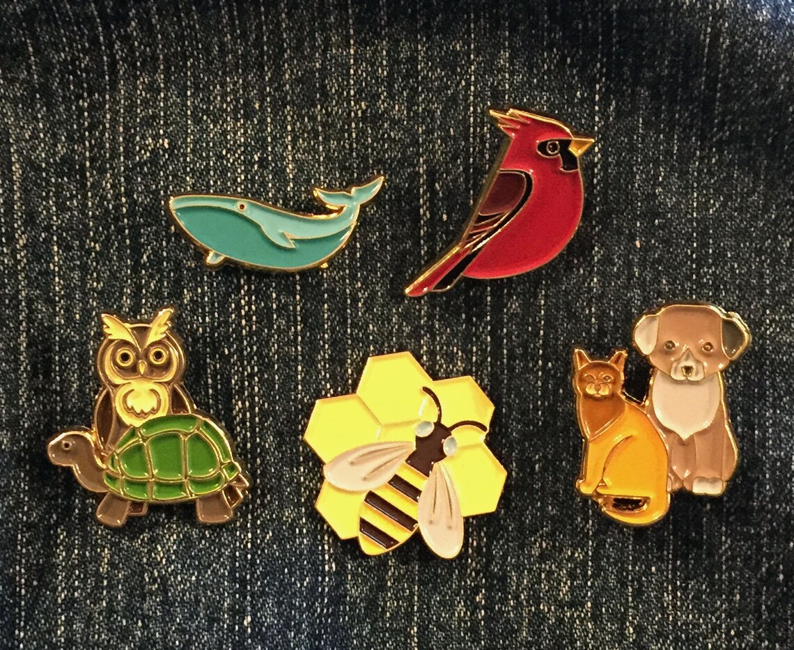 Animal Enamel Pins Etsy