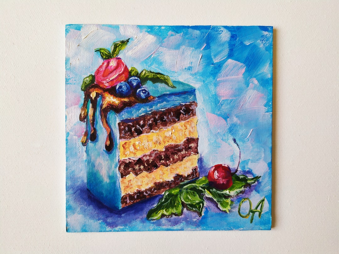 Pop Art Fruit Sweets Wall Decor, Oil Painting, Tiny Fruit Oil Painting