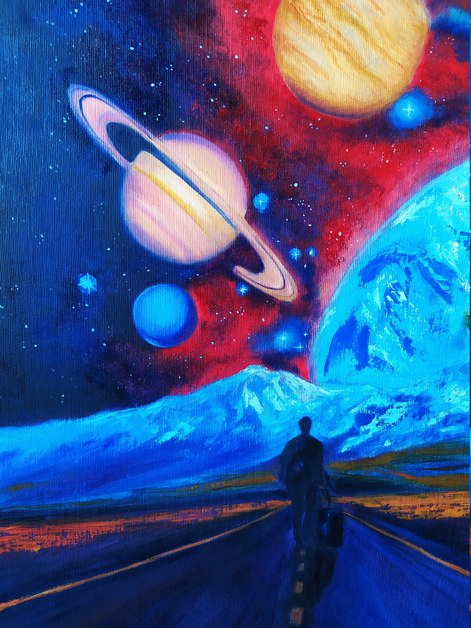 ORIGINAL Oil Painting Surreal Art Surrealism Galaxy Etsy