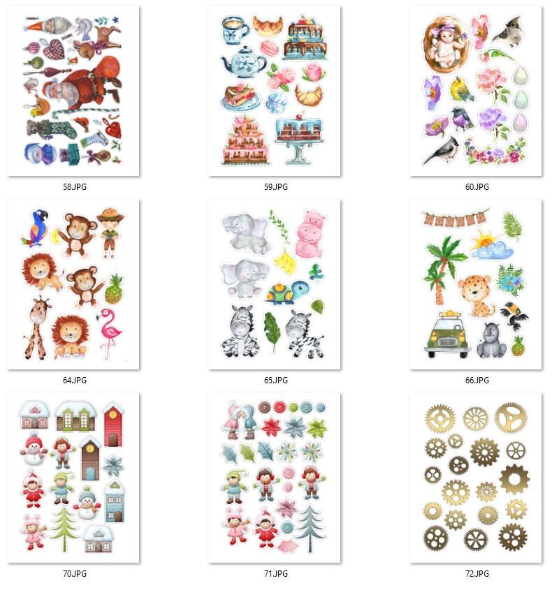 printable big stickers set for hand cutting fashion etsy