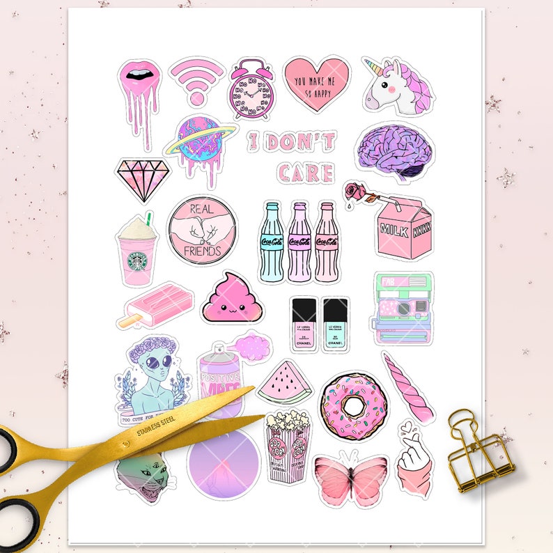 printable tumblr planner stickers aesthetic stickers etsy