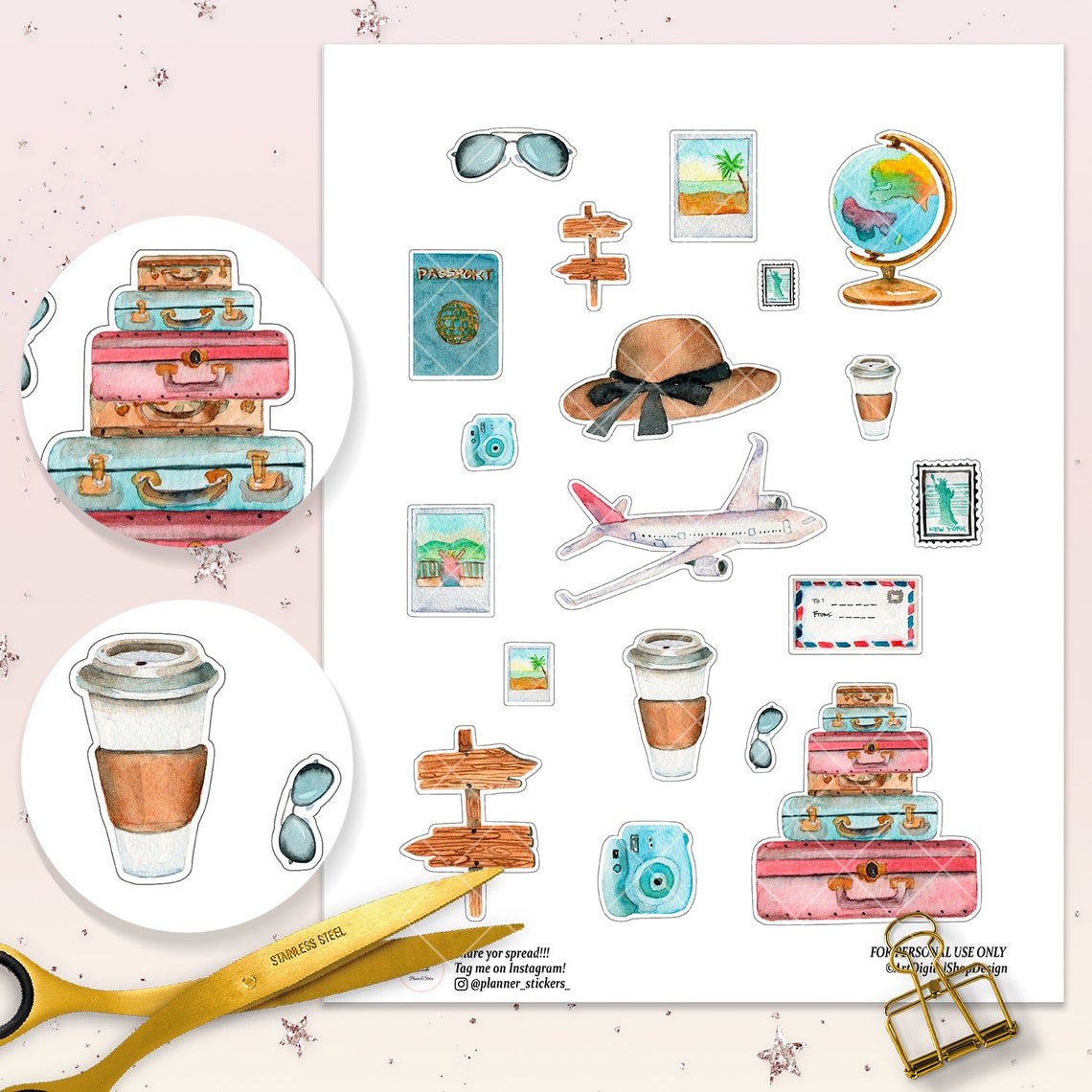 travel sticker kit planner