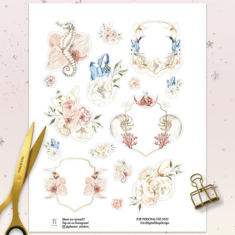 Bujo Stickers Sheet Watercolor Printable Bullet Journaling | Etsy