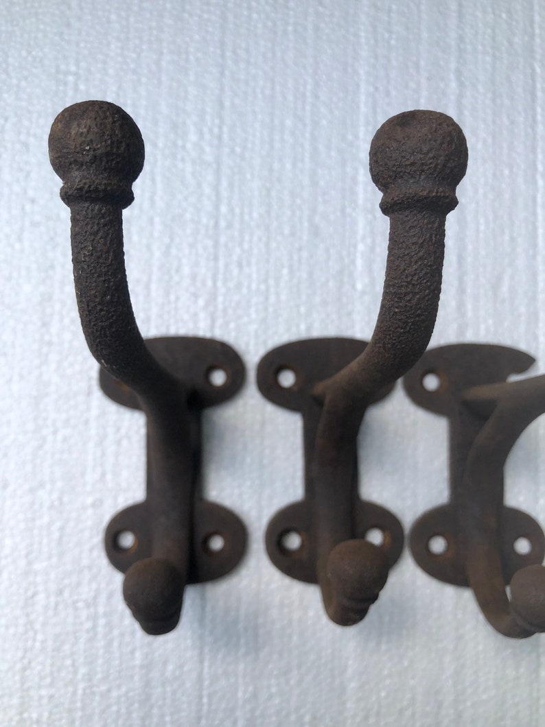 Vintage antique cast iron horse tack bridle hooks set of 3 Etsy