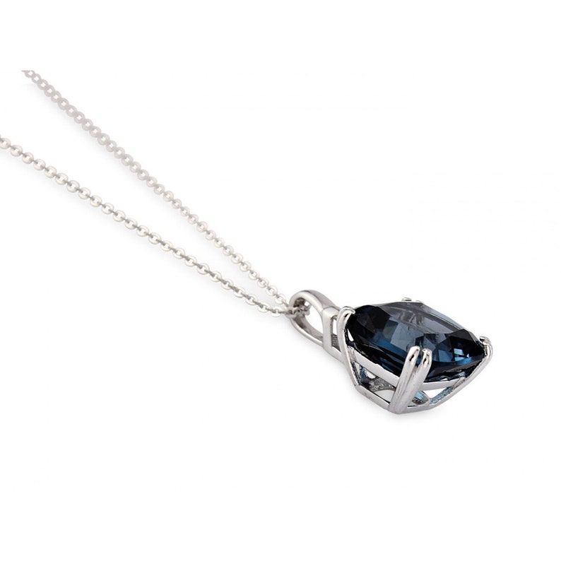 London Blue Topaz Pendant, Topaz Necklace, Blue Topaz Jewelry