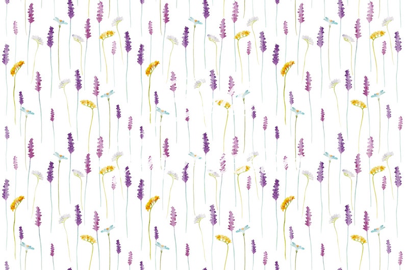 Minimalistic Field Abstract Flowers Removable Wallpaper Pattern #152