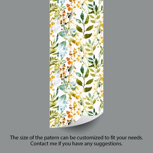 Carta da parati rimovibile Boho Spring Leaves Peel and Stick Wall Mural – Carta da parati autoadesiva disegnata a mano per una facile decorazione