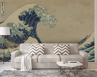 Große Welle Kanagawa Tapete japanisches Wandbild abziehen stick