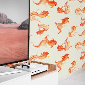 Orange Fish    | Orange Fish   Removable Wallpaper | Peel and Stick |  #78AC