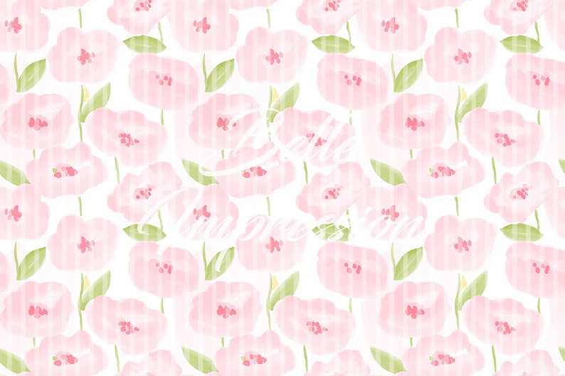 Pastel Flowers Decor Removable Wallpaper Pattern #173