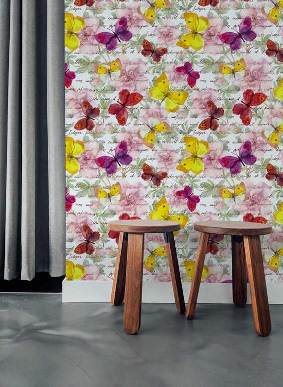 Butterfly Butterfly Removable Wallpaper Peel and Stick - Etsy