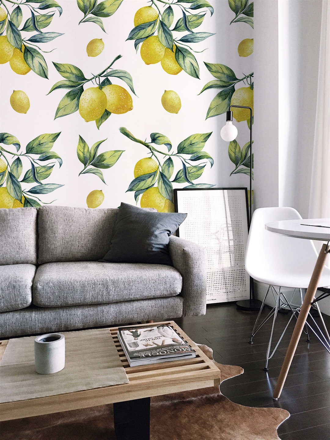 Lemon Peel and Stick Wallpaper Citrus Mural Kitchen Decor - Etsy