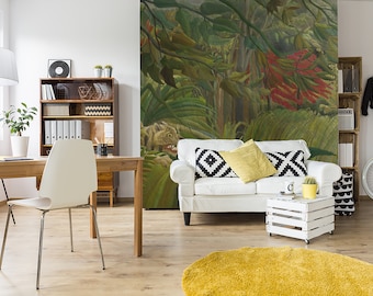 Rousseau Tiger Mural Tropical Jungle Art Removable