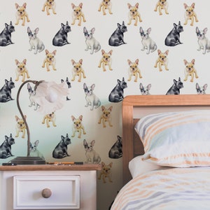 Peel and Stick Dog Removable Wallpaper - Easy Install, Durable & Stylish Wall Decor for Pet Lovers #23AC