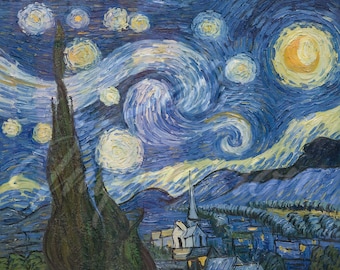 Van Gogh Starry Night Wallpaper: Peel and Stick Wall Art
