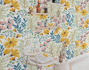 Field Colorful Flowers | Removable Wallpaper | Pattern #214