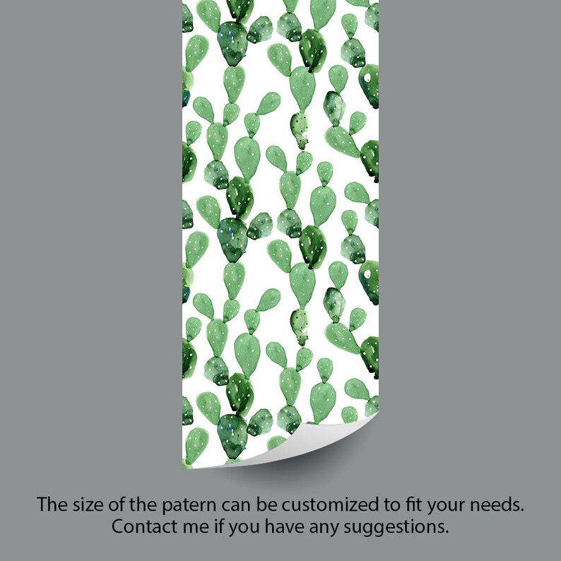 Self-adhesive Removable Wallpaper Custom Design Wall paper Peel and Stick Fabric Wallpaper Cactus Wallpaper