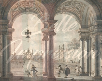 Baroque Castle Corridor Wallpaper Mural Antonio Fine Art Photo