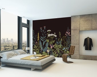 Wild Herbs Botanical Wallpaper: Green Ferns, Peel and Stick