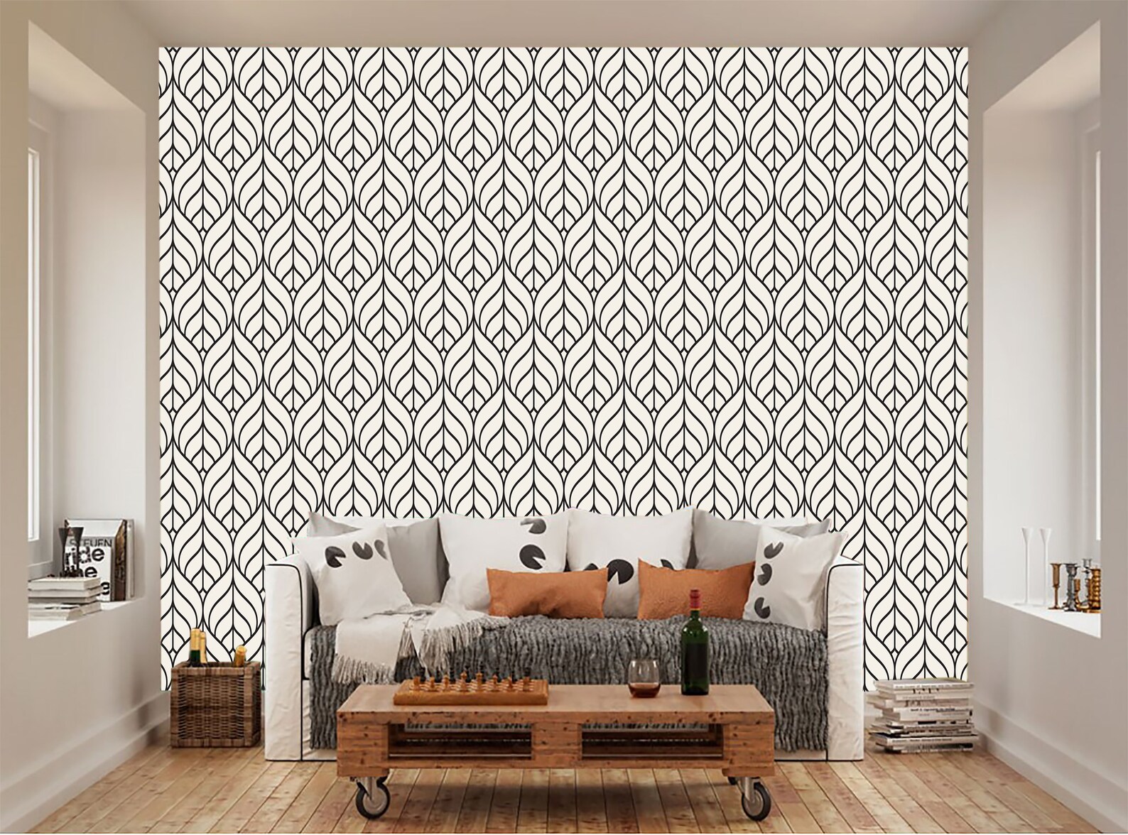 Minimalist Removable Wallpaper Self Adhesive Geometric Etsy